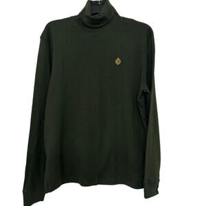 Lauren Ralph Lauren Olive Green Cotton Turtleneck XL NWT 2000s Crest Logo